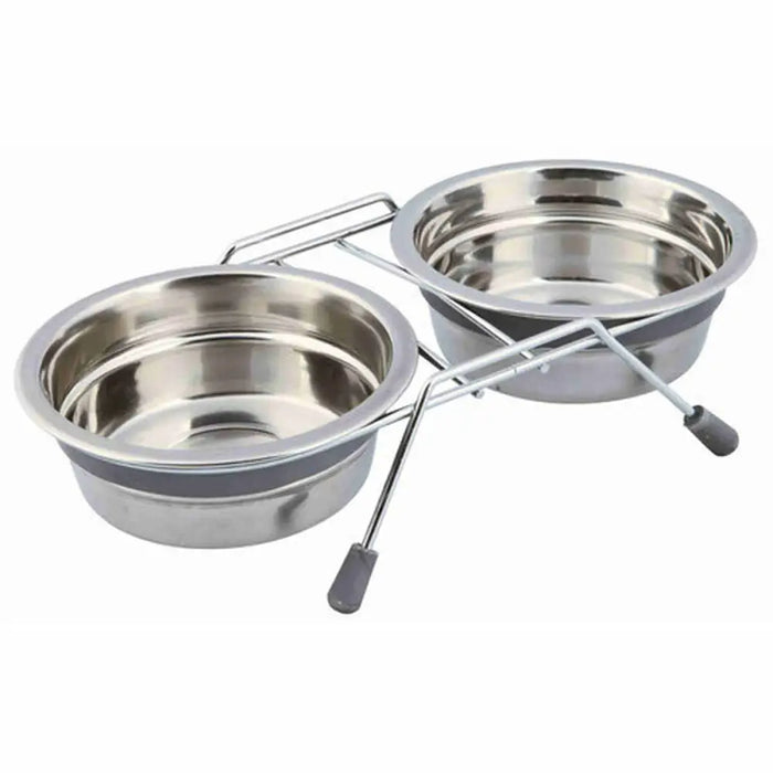 Dog Feeder Trixie Stainless steel 450 ml Double 2 × 0,45 L - Домашни Животни<<<Дом Градина<<<BigBuy&&&Купички за храна