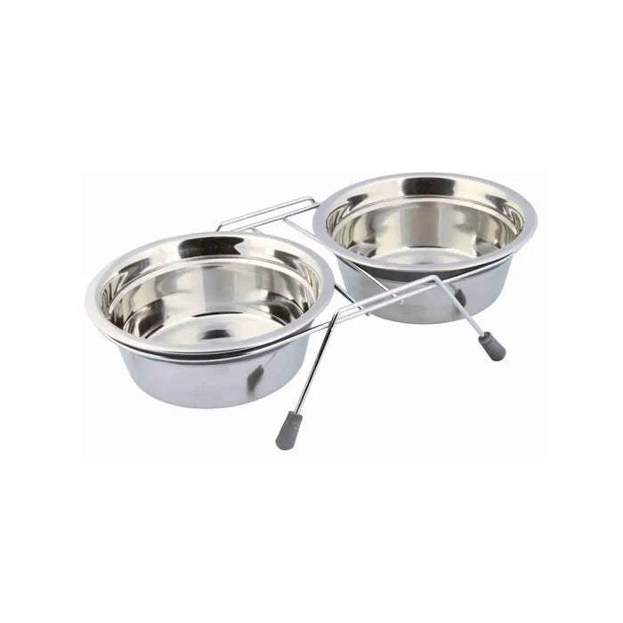 Dog Feeder Trixie Stainless steel 900 ml Double 2 × 0,9 L - Домашни Животни<<<Дом Градина<<<BigBuy&&&Купички за храна и