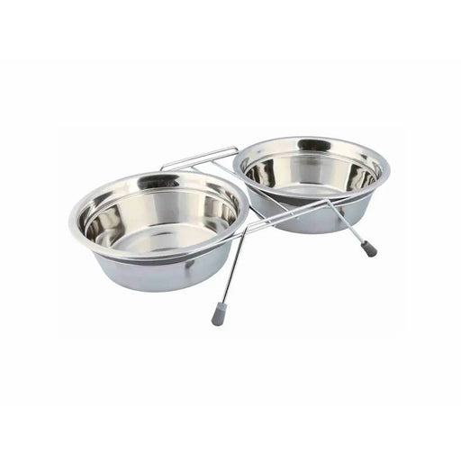 Dog Feeder Trixie Stainless steel Double 1,5 L 2 × 1,5 L - Домашни Животни<<<Дом Градина<<<BigBuy&&&Купички за храна и