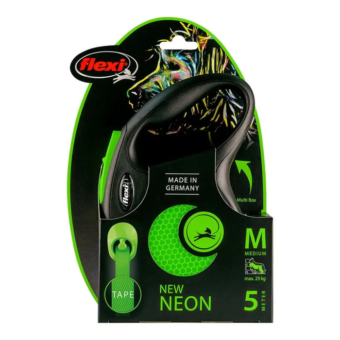 Dog Lead Flexi NEW NEON 5 m Size S Green - Домашни Животни<<<Дом Градина<<<BigBuy&&&Пътуване и разходки<<<Домашни