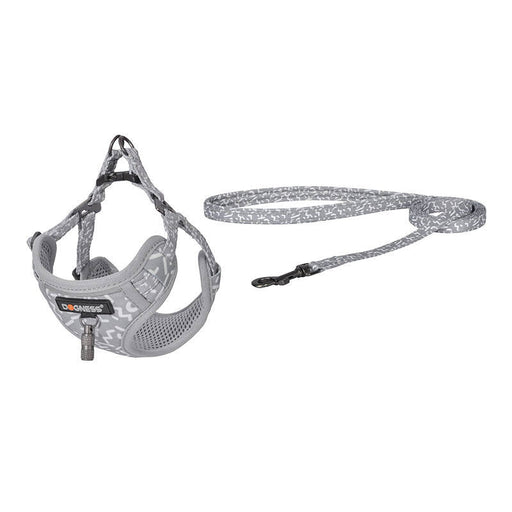 Dogness walking set leash 1,5m + harness for dog (light gray) - Walking and transportation<<<Pets<<<InnproXML
