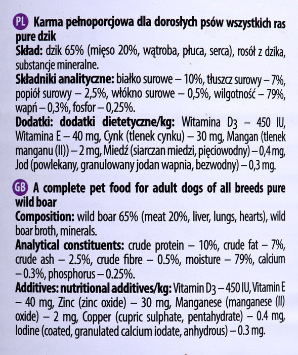 DOLINA NOTECI Premium Pure rich in game - wet dog food - 800g