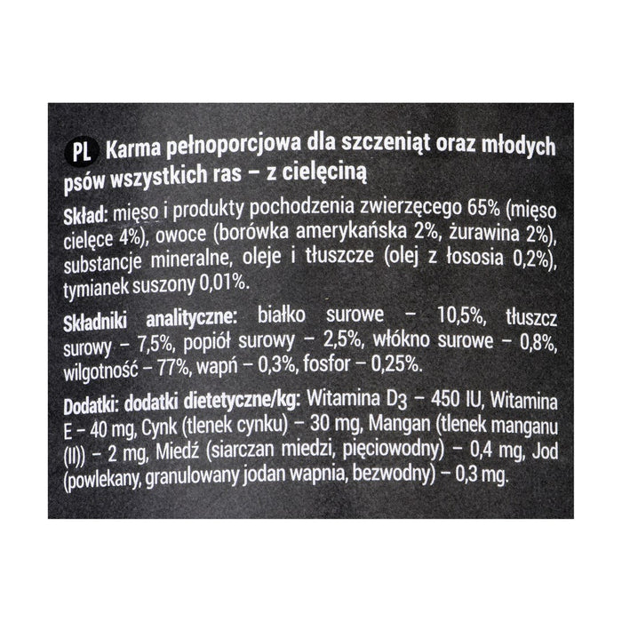 Dolina Noteci Rafi Junior with veal, cranberry, and blueberry - Wet dog food 400 g