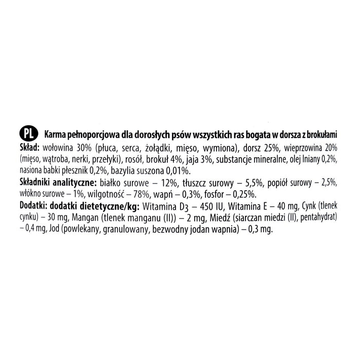 DOLINA NOTECI Premium Rich in cod and broccoli - wet dog food - 800 g