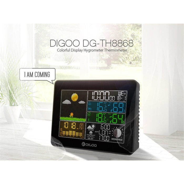 Home weather station Digoo DG-TH8868, hygrometer, thermometer, Weather, Barometer, Clock