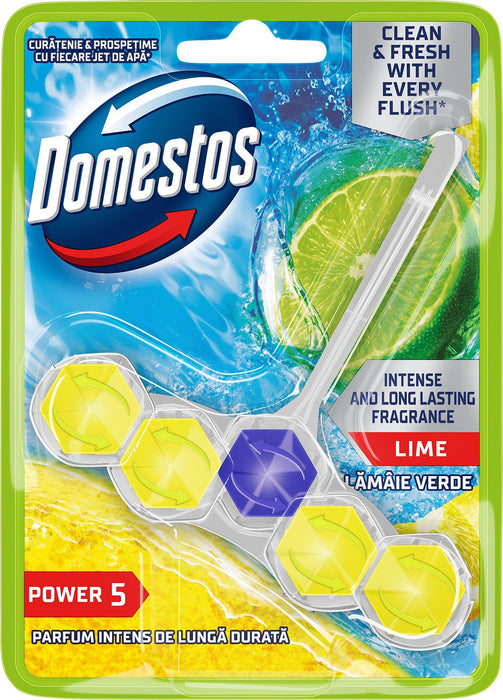 Ароматизатор за тоалетна Domestos - Power 5 Lime, 50 g