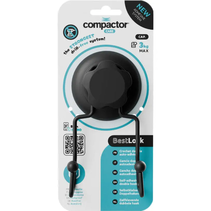 DOUBLE HOOK VACUUM COMPACTOR BESTLOCK BLACK - Системи за окачване<<<Домашни потреби<<<Кухня<<<Praktiker