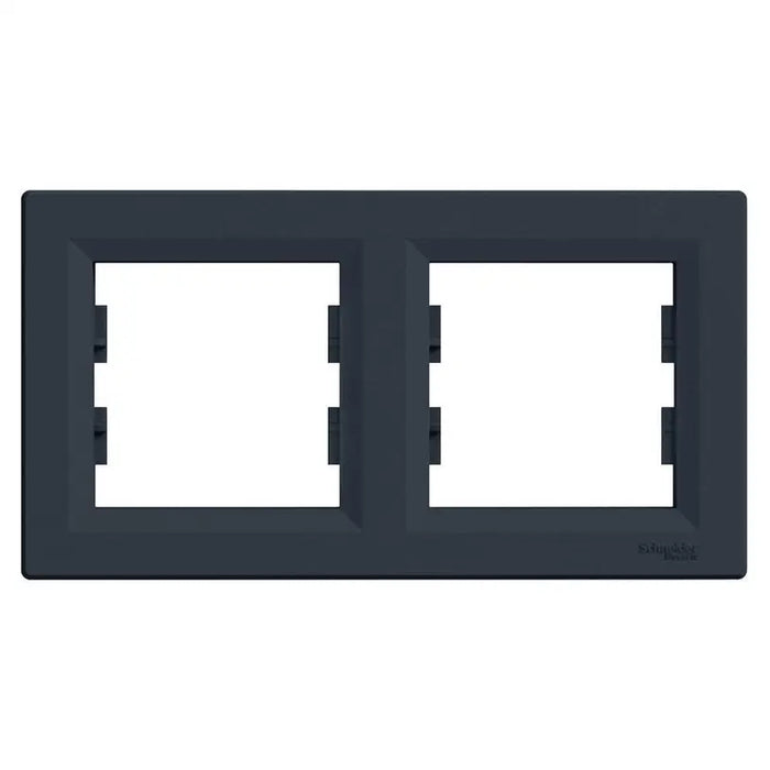 DOUBLE HORIZONTAL FRAME ANTHRACITE SCHNEIDER ASFORA - Ключове и контакти<<<Електроматериали<<<Praktiker&&&Ключове и