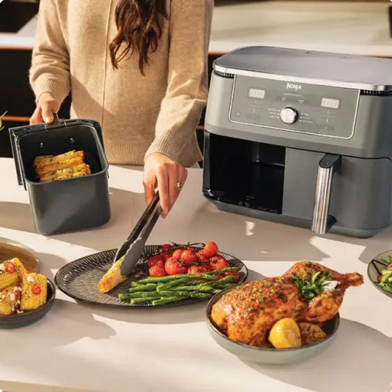 Double zone fryer with hot air NINJA Airfryer Foodi Pro Dual Zone DZ400EU 9.5 l 2470 W - Здравословно хранене<<<Малки