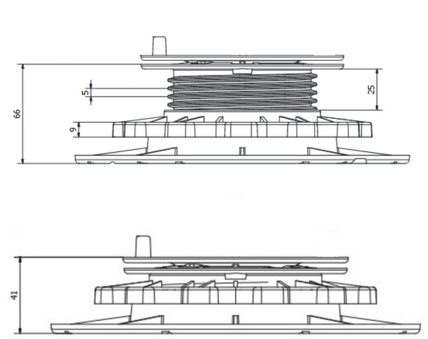 ATLANTE SPACER 41-66 MM DECKING