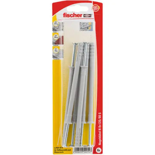 DOWEL-NAIL F8X120MM 6 PIECES FISCHER NS - Комплекти дюбели<<<Дюбели<<<Инструменти и