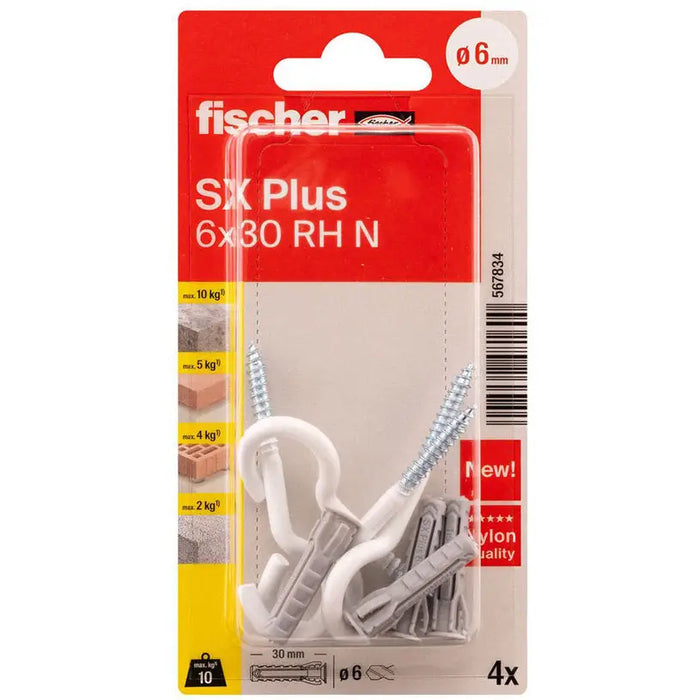 DOWEL WITH HOOK 6X30 FISCHER SX PLUS - Комплекти дюбели и винтове<<<Дюбели<<<Инструменти и железария<<<Praktiker