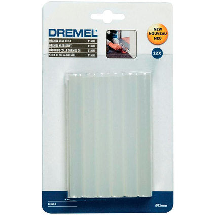 CARTRIDGES FOR HOT GLUING 12 PCS TRANSPARENT F 11 X 100 MM DREMEL