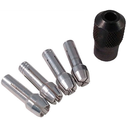 SET OF 4 COLLETS + DREMEL NUT