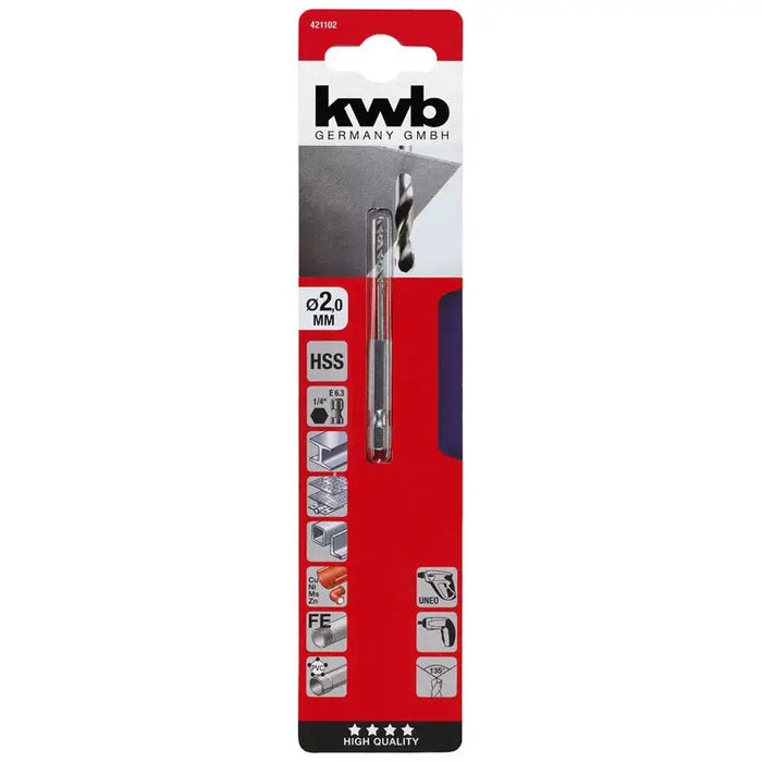 DRILL FOR METAL KWB 2x35x67 - Свредла<<<Консумативи за електроинструменти<<<Инструменти и