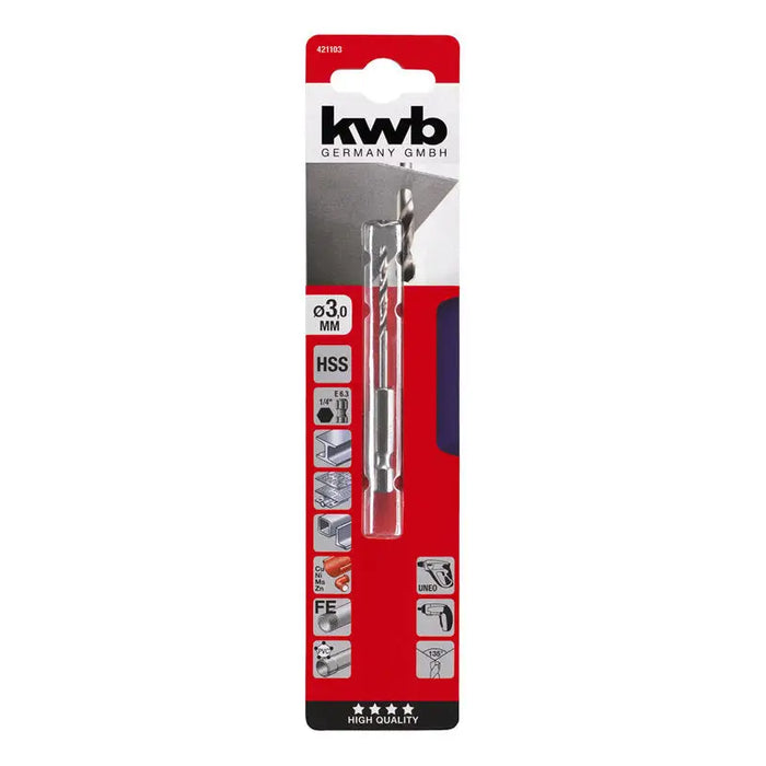 DRILL FOR METAL KWB 3x45x79 - Свредла<<<Консумативи за електроинструменти<<<Инструменти и