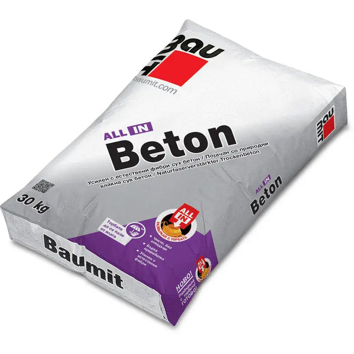 DRY CONCRETE REINFORCED WITH NATURAL FIBERS BAUMIT ALL IN BETON - Цимент и преобразуватели<<<Сухи строителни