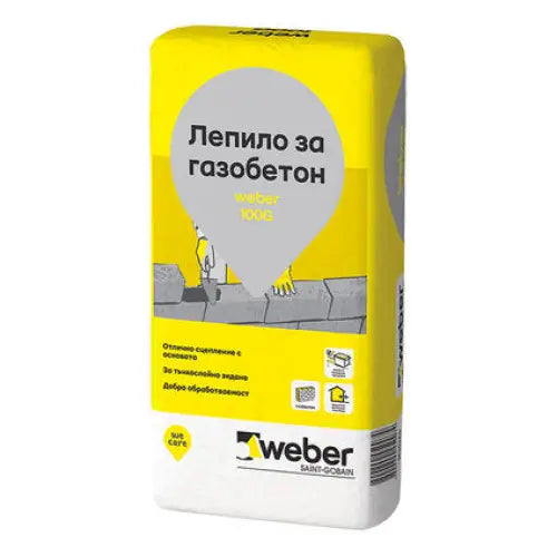 DRY MIXTURE FOR BUILDING Aerated concrete blocks WEBER 100G - Лепила за плочки<<<Сухи строителни смеси<<<Строителни