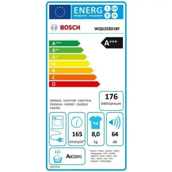 Dryer BOSCH WQG233D1BY 8 kg Heat pump EasyClean C - Сушилни<<<BOSCH сушилни<<<BOSCH<<<PolyComp&&&Сушилни с