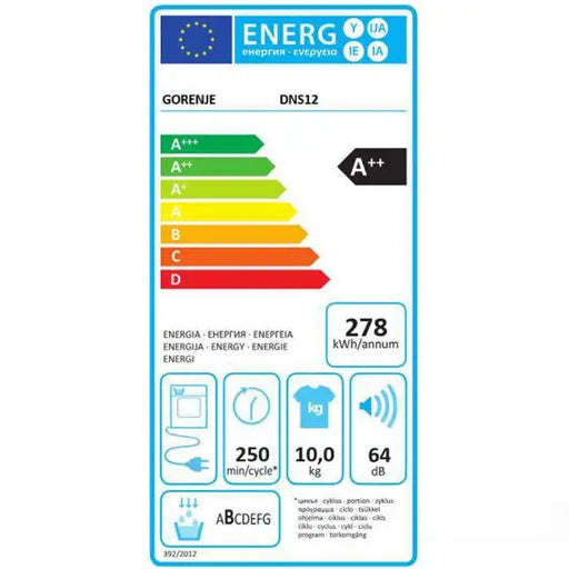 Dryer GORENJE DNS12 10 kg Wi-Fi Heat pump - Сушилни с термопомпа<<<Сушилни<<<Едра бяла