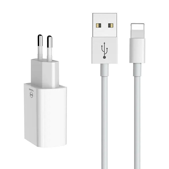 Dual USB charger Mcdodo CH-6720 (EU) Lightning 1m Travel set (white) - mains chargers<<<Chargers<<<GSM