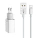 Dual USB charger Mcdodo CH-6720 (EU) Lightning 1m Travel set (white) - mains chargers<<<Chargers<<<GSM