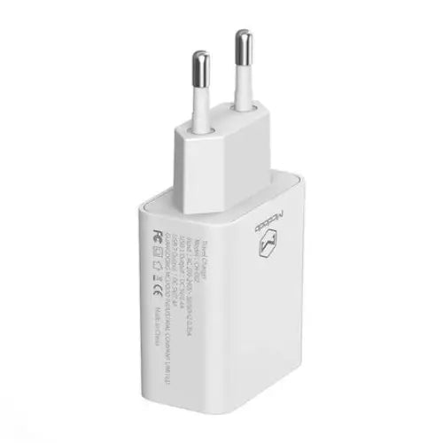 Dual USB charger Mcdodo CH-6720 (EU) Lightning 1m Travel set (white) - mains chargers<<<Chargers<<<GSM