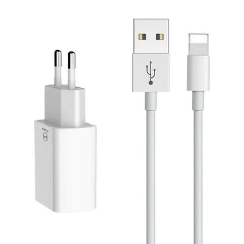 Dual USB charger Mcdodo CH-6720 (EU) Lightning 1m Travel set (white) - mains chargers<<<Chargers<<<GSM