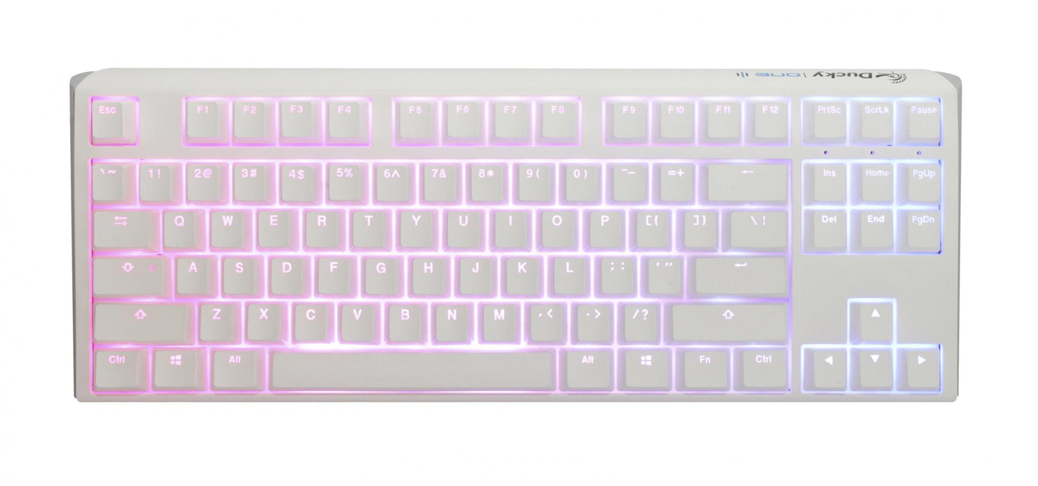 Gaming Mechanical Keyboard Ducky One 3 Pure White TKL Hotswap Cherry MX Clear, RGB, PBT Keycaps
