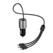 Dudao 3in1 USB car charger 3,4 A built-in cable Lightning / USB Type C / micro USB black (R5ProN black) - Cell phone