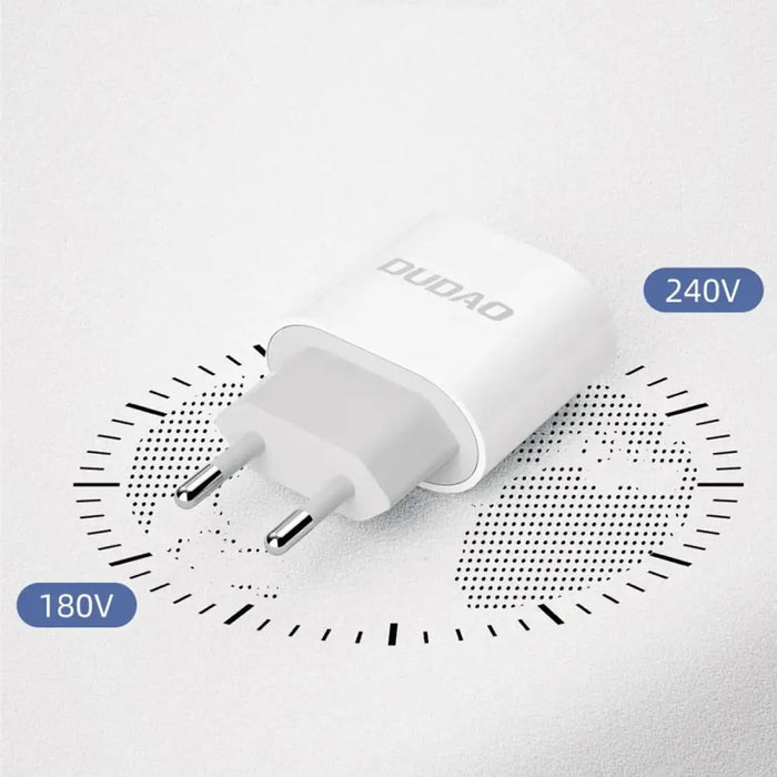 Dudao A14EUC PD 20W USB-C Wall Charger with Cable - White - Cell phone USB charger<<<HurtelXML