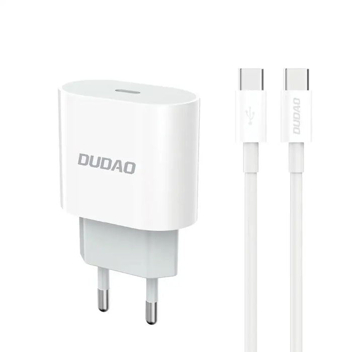 Dudao A14EUC PD 20W USB-C Wall Charger with Cable - White - Cell phone USB charger<<<HurtelXML