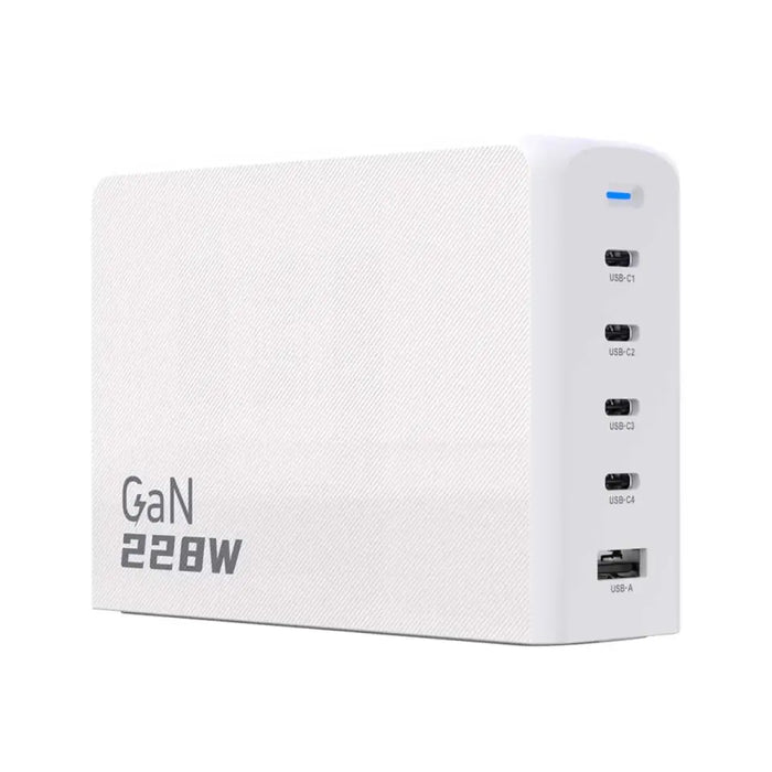 Dudao A228EU GaN charger 1x USB-A 4x USB-C PD 228W - white - Cell phone USB charger<<<HurtelXML