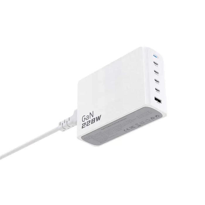 Dudao A228EU GaN charger 1x USB-A 4x USB-C PD 228W - white - Cell phone USB charger<<<HurtelXML