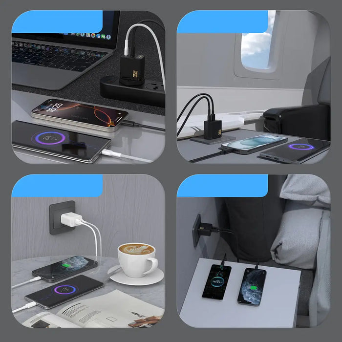 Dudao A27 MaxC 35W GaN Wall Charger + USB-C Cable - Black - Cell phone USB charger<<<HurtelXML