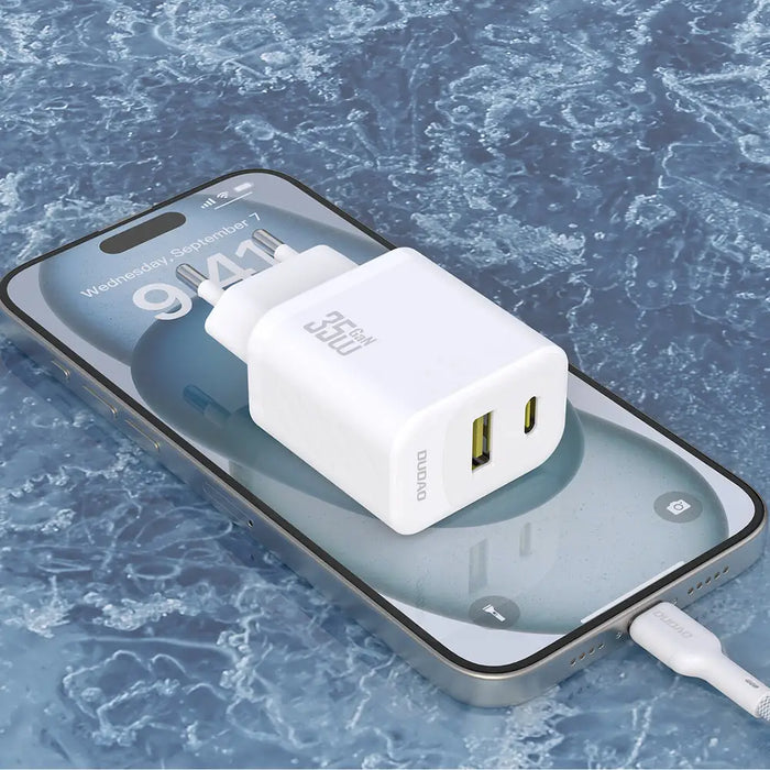 Dudao A27 MaxC 35W GaN Wall Charger + USB-C Cable - White - Cell phone USB charger<<<HurtelXML