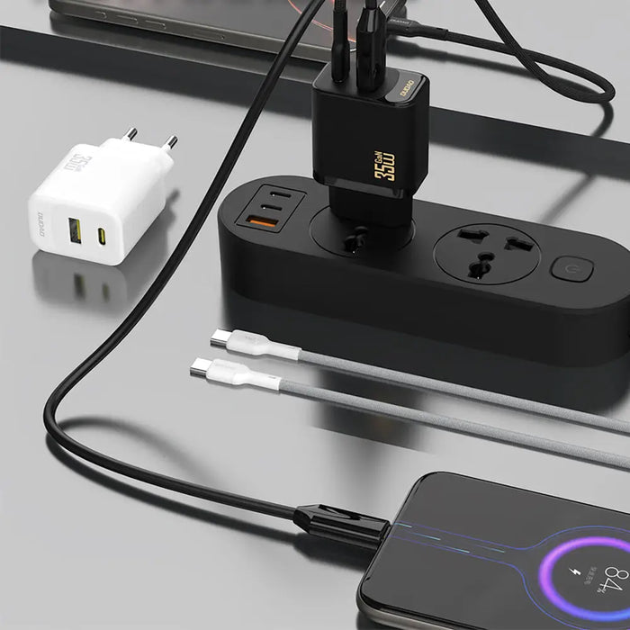 Dudao A27 MaxC 35W GaN Wall Charger + USB-C Cable - White - Cell phone USB charger<<<HurtelXML