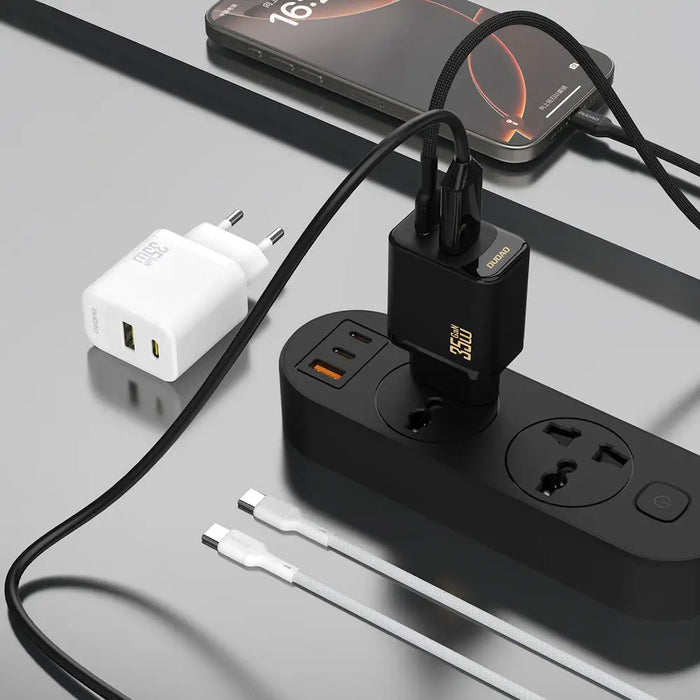 Dudao A27 MaxC 35W GaN Wall Charger + USB-C Cable - White - Cell phone USB charger<<<HurtelXML