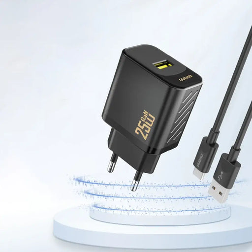 Dudao A27S 25W GaN USB-A Charger - Black - Cell phone USB charger<<<HurtelXML