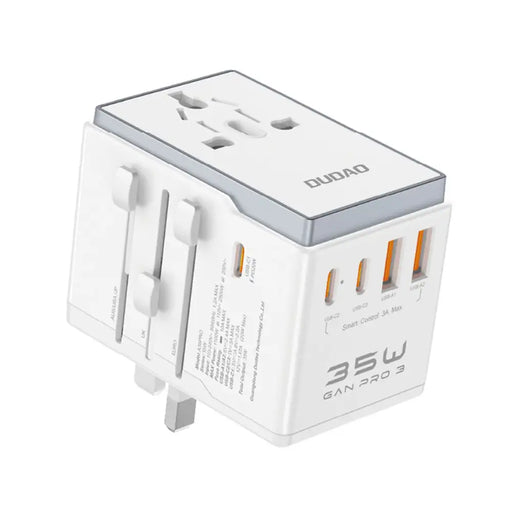 Dudao A35Pro 35W EU / UK / AUS / US / JP travel adapter 3x USB-C 2x USB-A - white - Cell phone USB charger<<<HurtelXML