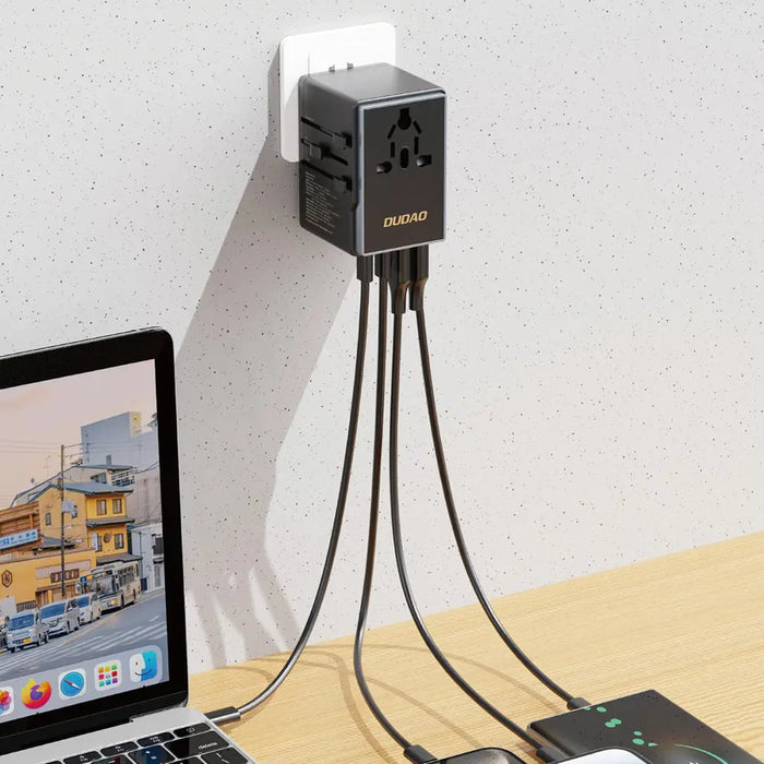 Dudao A65Pro 65W EU / US / JP / AUS / UK travel adapter 2x USB-C 2x USB-A - black - Cell phone USB charger<<<HurtelXML