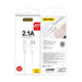 Dudao cable USB / Lightning 2.1A cable 2m white (L4L 2m white) - Cell phone cables<<<HurtelXML