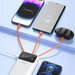 Dudao capacious powerbank with 3 built-in cables 20000mAh USB Type C + micro USB + Lightning white (Dudao K6Pro +)