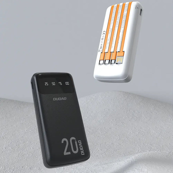 Dudao capacious powerbank with 3 built-in cables 20000mAh USB Type C + micro USB + Lightning black (Dudao K6Pro +)