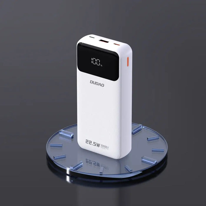Dudao K15Pro Power Bank 20000mAh 22.5W PD USB-C / USB-A / Built-in Lightning and USB-C Cables - White