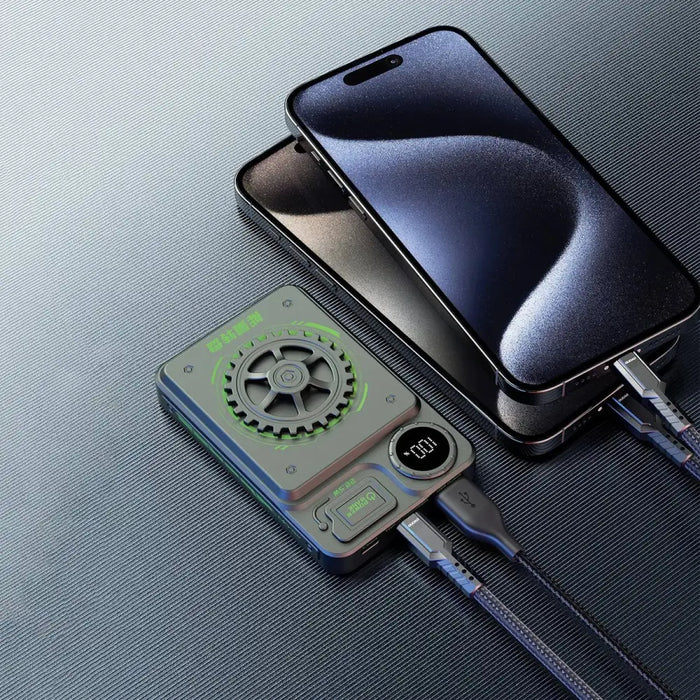 Dudao K24 10000mAh 22.5W USB-A / USB-C power bank with display - gray - Powerbanks<<<HurtelXML