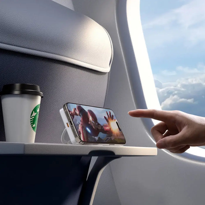 Dudao K28 10000mAh PD 22.5W MagSafe Powerbank with Metal Case and Ring Stand - Silver - Powerbanks<<<HurtelXML