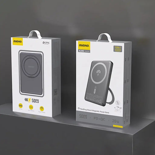 Dudao K28S 20W PD 5000mAh Powerbank with MagSafe and Stand - Gray - Powerbanks<<<HurtelXML