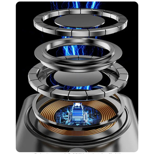 Dudao K29 10000mAh PD 20W MagSafe Power Bank with Metal Case Stand and Built-in USB-C/ Lightning Cables - Gray