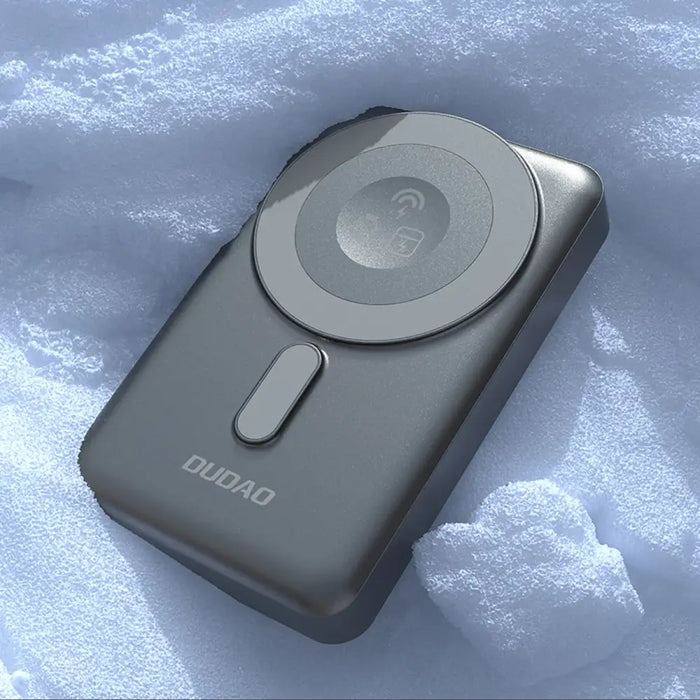 Dudao K29 10000mAh PD 20W MagSafe Power Bank with Metal Case Stand and Built-in USB-C/ Lightning Cables - Gray